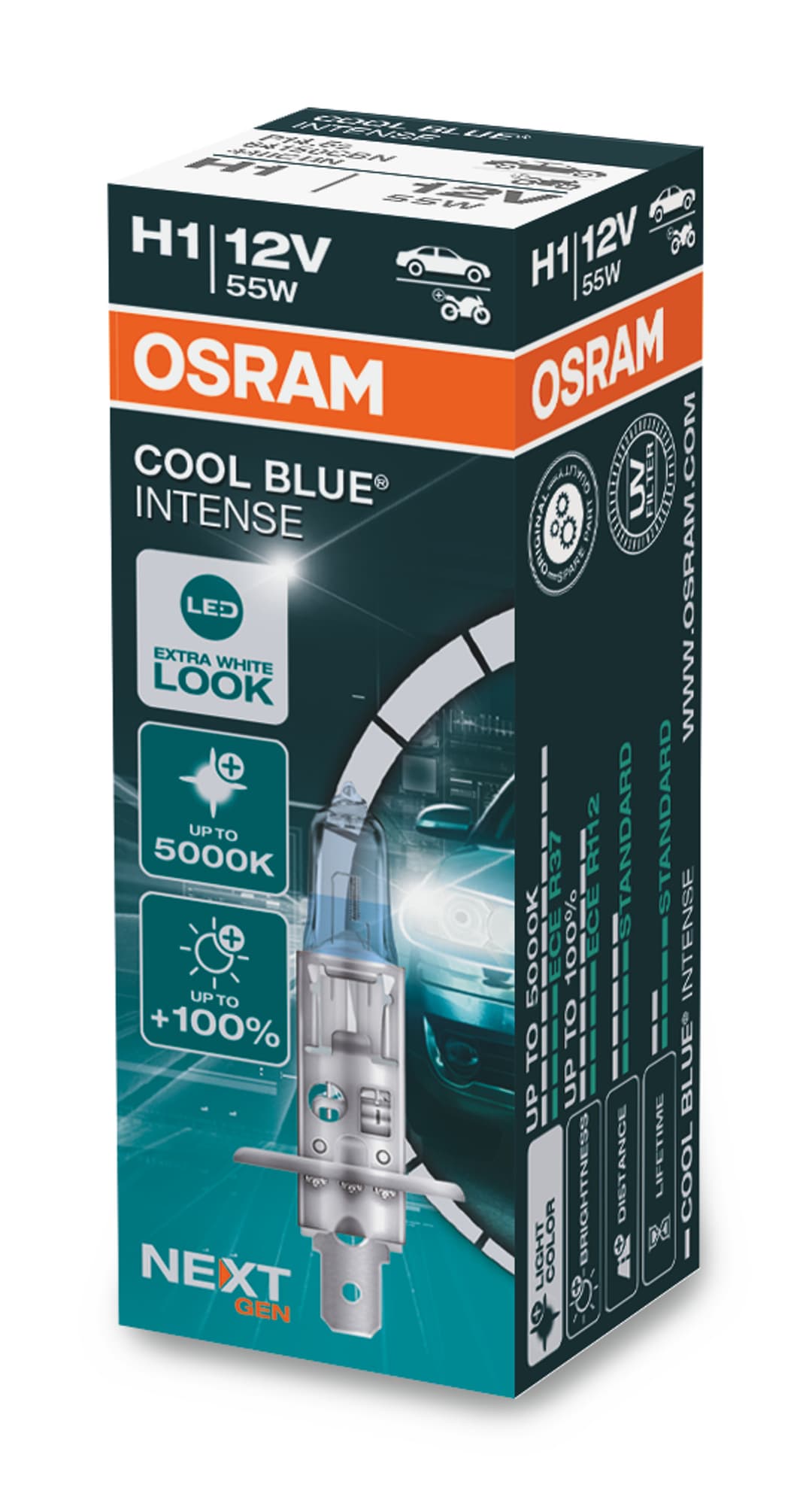Osram Cool Blue H1 55W +100%