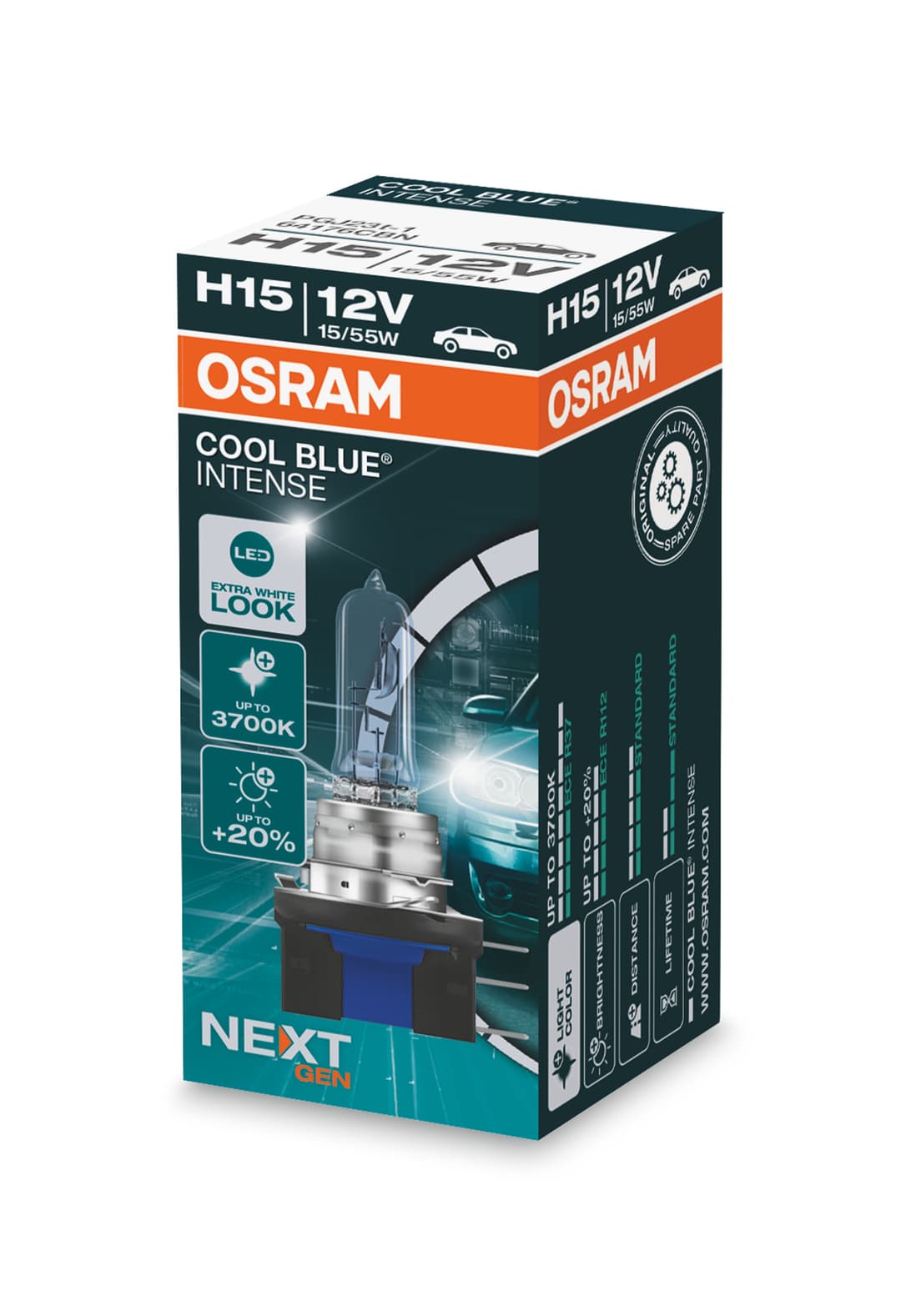 Osram Cool Blue H15 15/55W +100%
