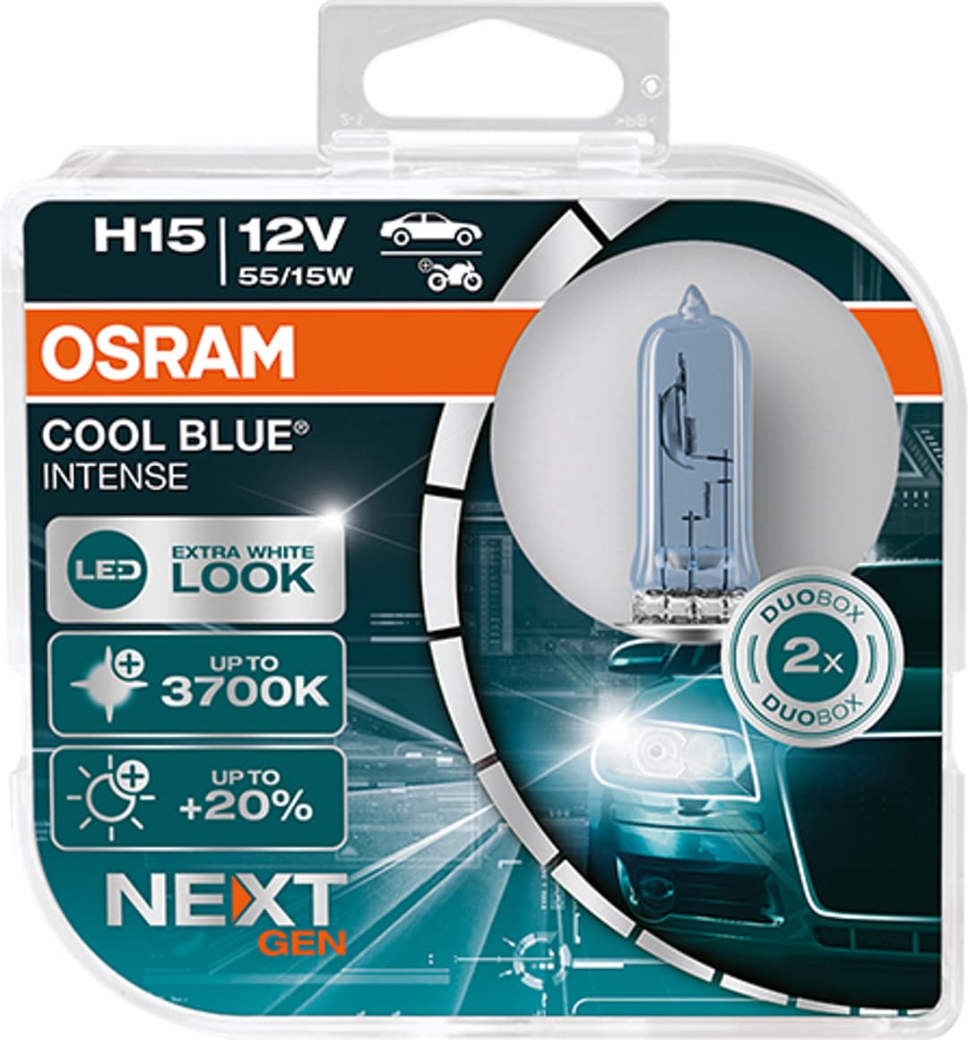 H15 12V 15/55W Cool Blue INTENSE NextGeneration 3700K +100% 2St OSRAM