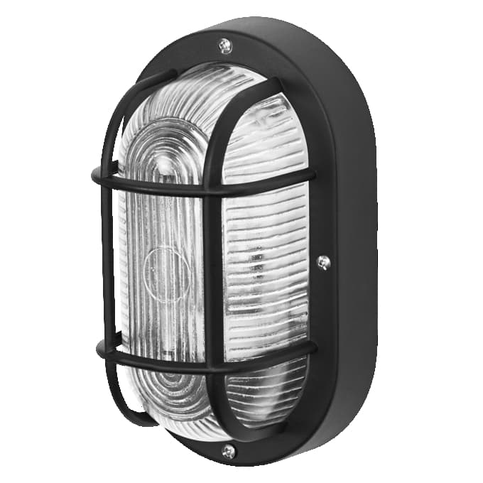 Bulkhead Essential Oval E27 Black